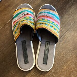 Colorful Lori Goldstein Slide Sandals